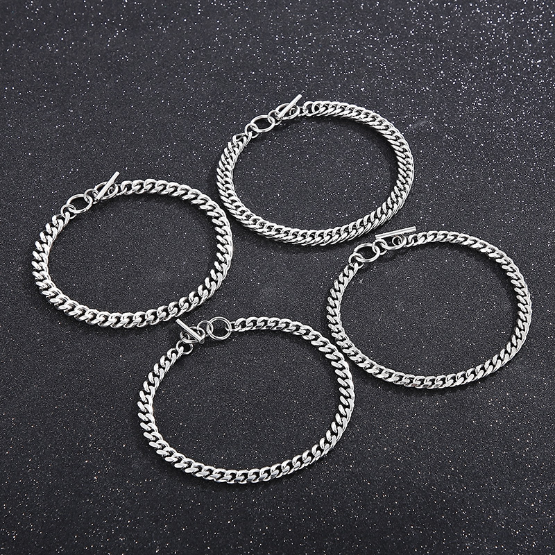 Hip-hop Punk Solid Color Stainless Steel Toggle Bracelets Necklace display picture 5