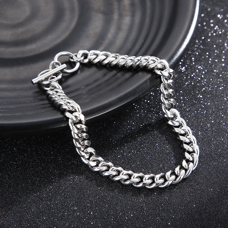 Hip-hop Punk Solid Color Stainless Steel Toggle Bracelets Necklace display picture 10