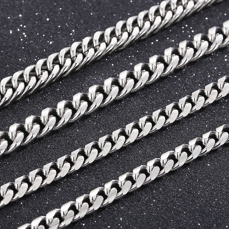 Solid Color Solid Color Stainless Steel Chain Bracelets Necklace display picture 8
