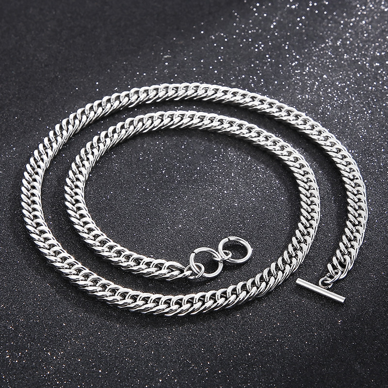 Hip-hop Punk Solid Color Stainless Steel Toggle Bracelets Necklace display picture 9