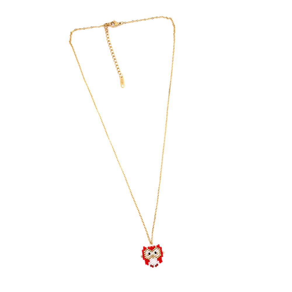 Casual Cross Fruit Heart Shape Glass Beaded Braid Chain Women's Necklace display picture 5