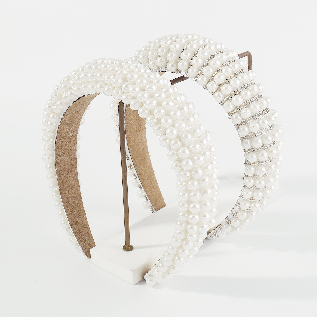 Elegant Retro Geometric Imitation Pearl Seed Bead Handmade Hair Band display picture 5