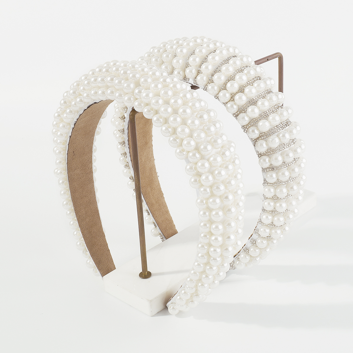 Elegant Retro Geometric Imitation Pearl Seed Bead Handmade Hair Band display picture 6