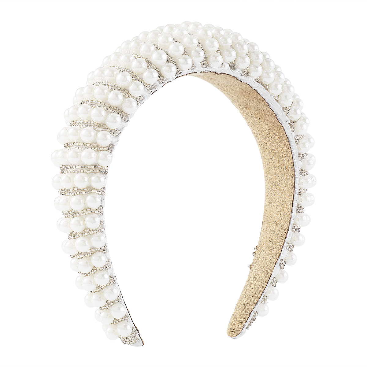 Elegant Retro Geometric Imitation Pearl Seed Bead Handmade Hair Band display picture 3