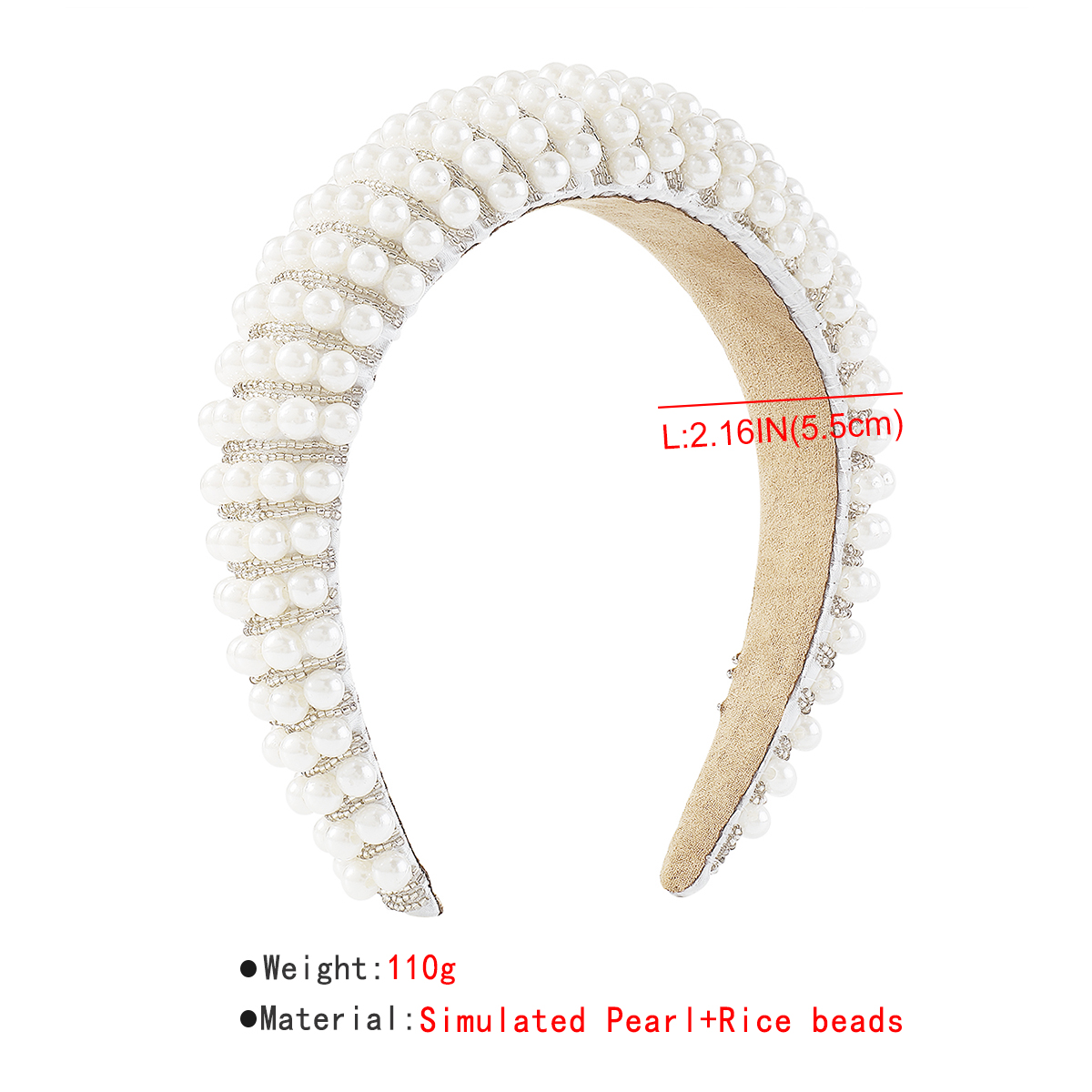 Elegant Retro Geometric Imitation Pearl Seed Bead Handmade Hair Band display picture 13