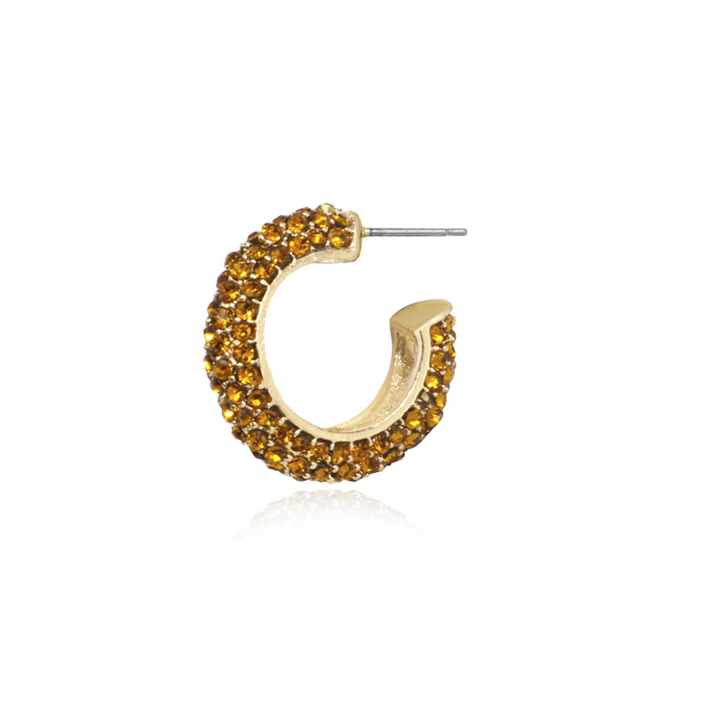 1 Piece Cute Vintage Style Sweet C Shape Plating Inlay Alloy Rhinestones Ear Studs display picture 3