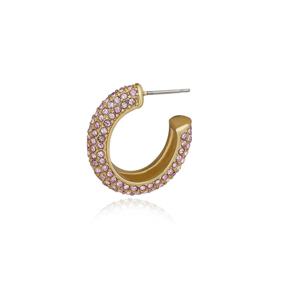 1 Piece Cute Vintage Style Sweet C Shape Plating Inlay Alloy Rhinestones Ear Studs display picture 1