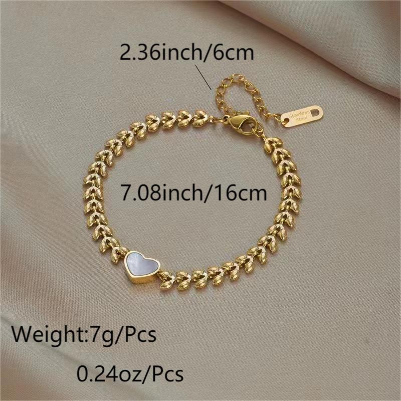 Glam Sexy Round Heart Shape Titanium Steel Plating 18k Gold Plated Silver Plated Bracelets display picture 1