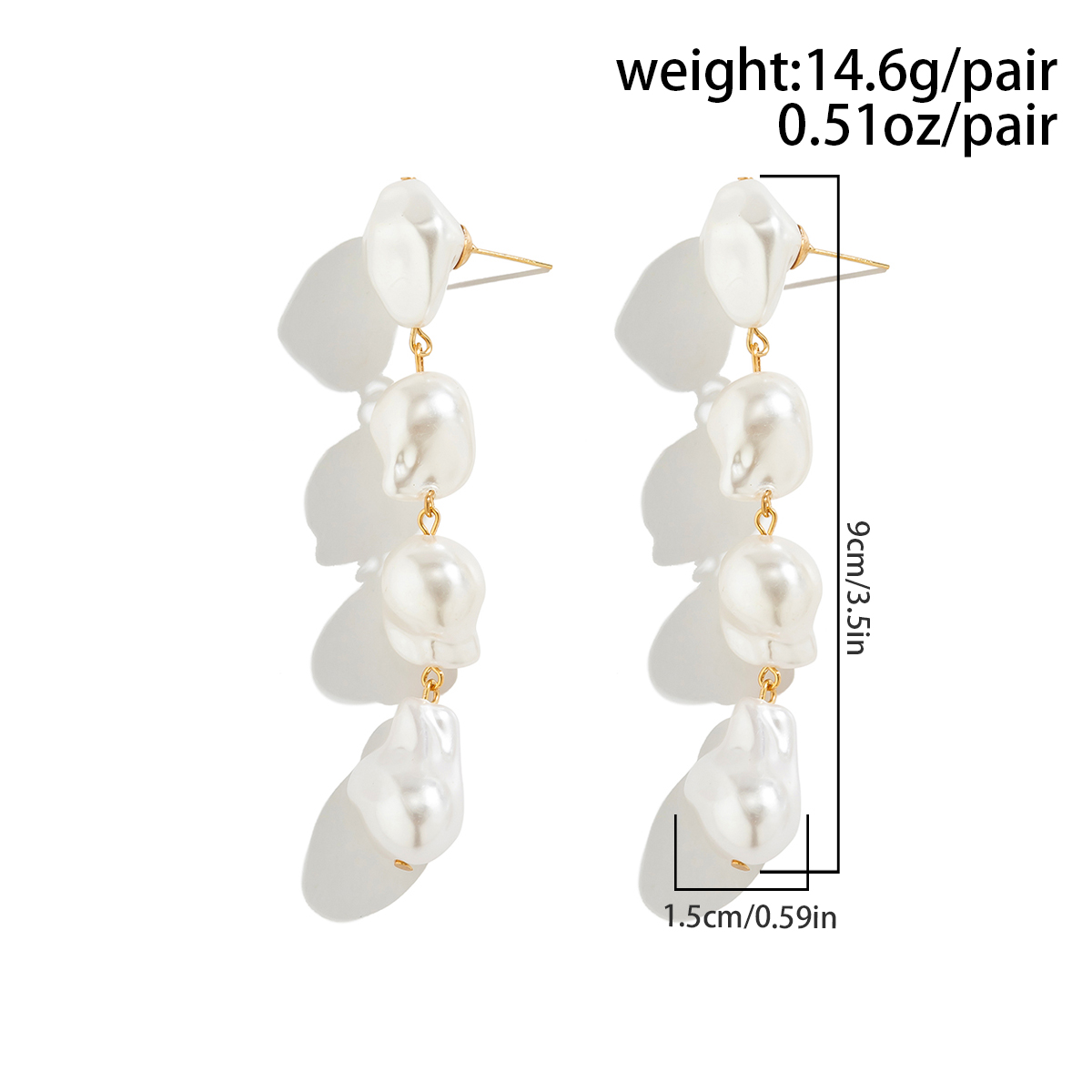 Simple Style Classic Style Commute Irregular Imitation Pearl Baroque Pearls Three-dimensional Artificial Pearls Women's Drop Earrings display picture 1