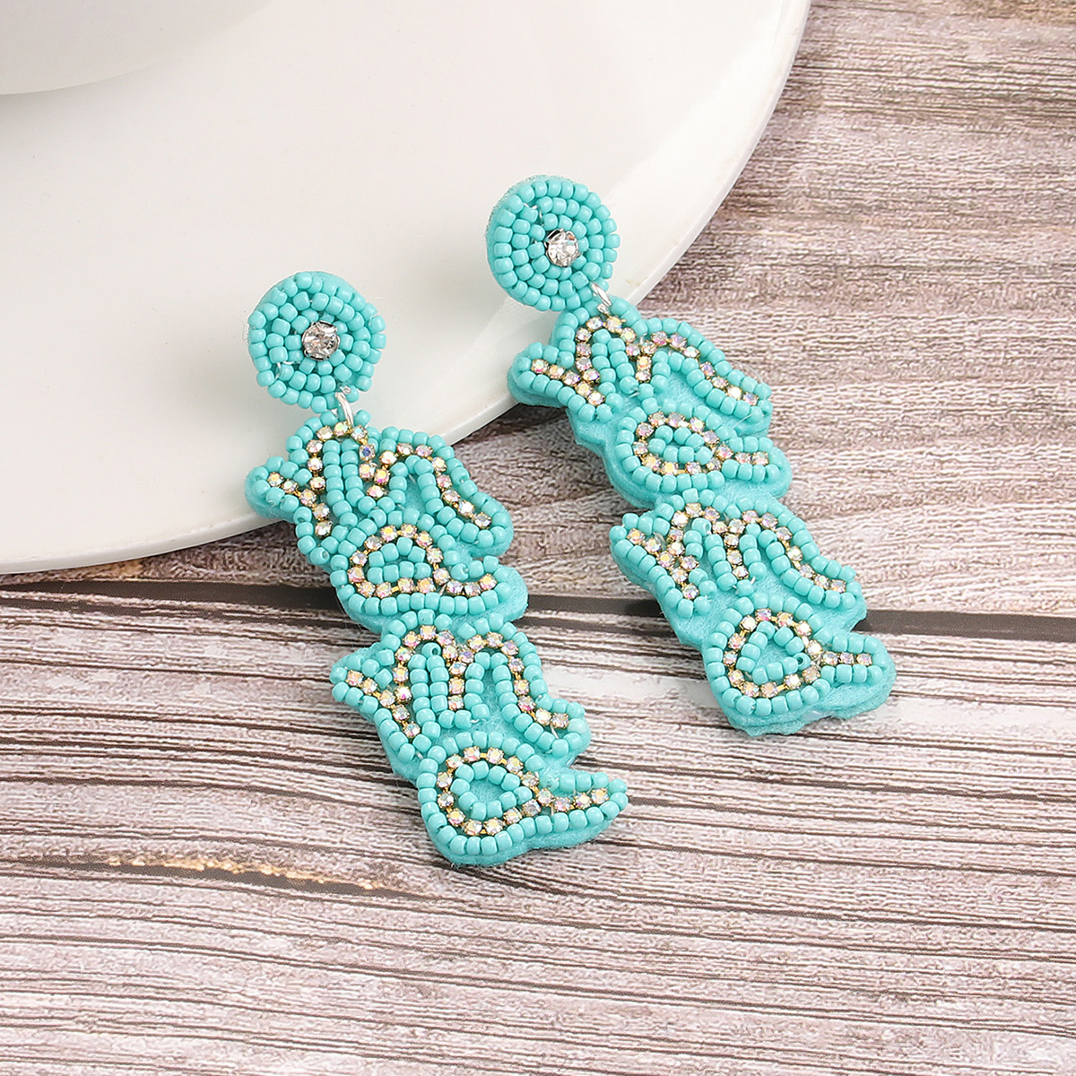 1 Pair Vintage Style Mama Letter Braid Nylon Drop Earrings display picture 5