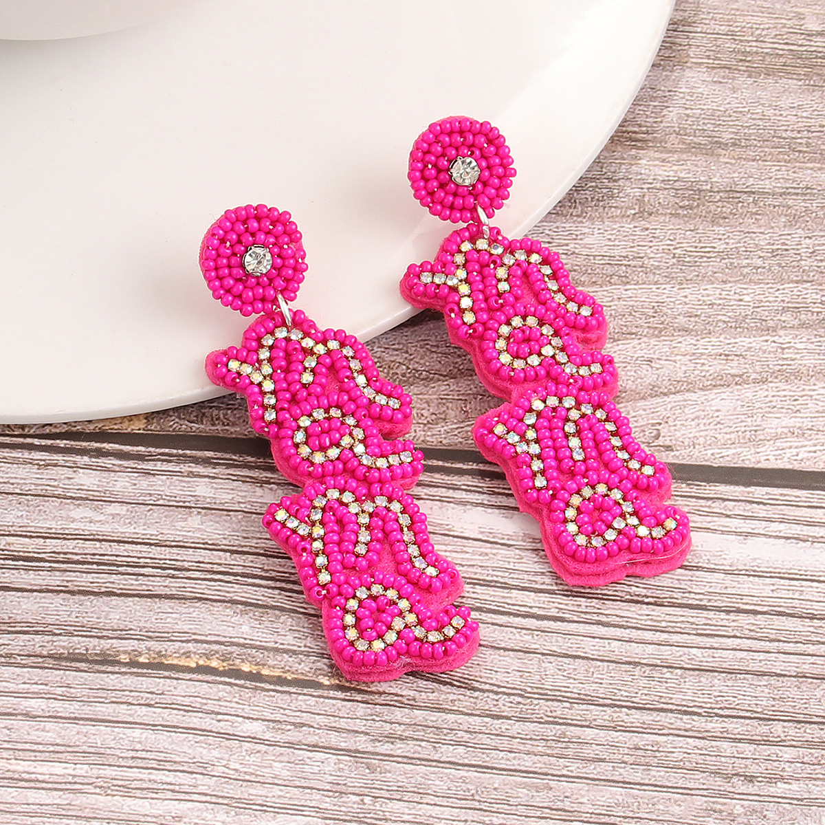 1 Pair Vintage Style Mama Letter Braid Nylon Drop Earrings display picture 4