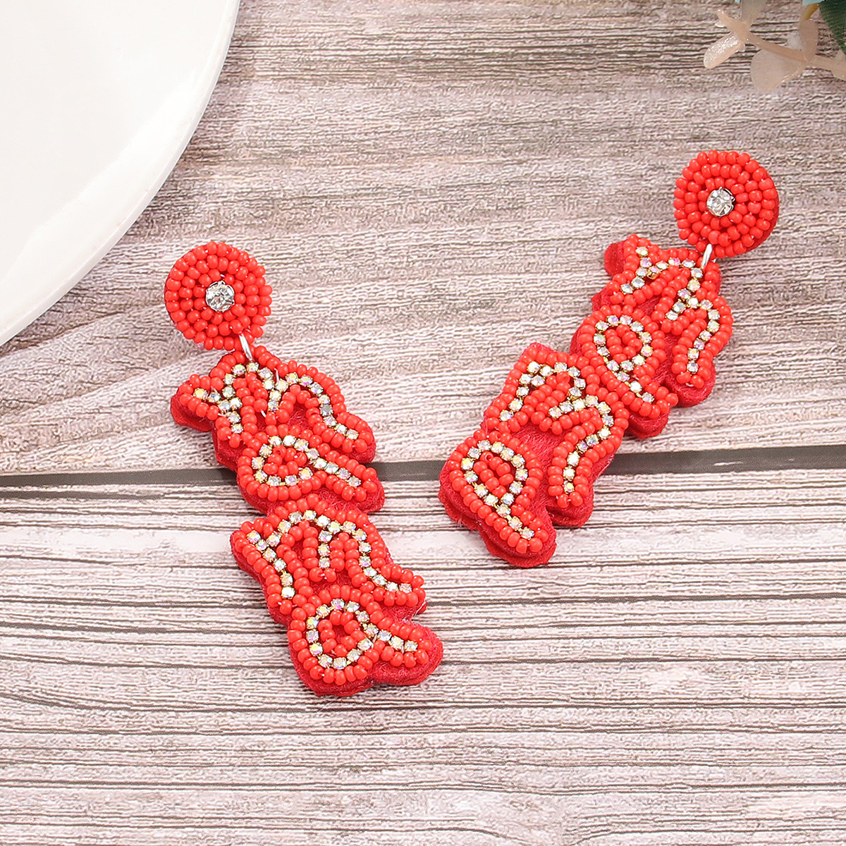 1 Pair Vintage Style Mama Letter Braid Nylon Drop Earrings display picture 6