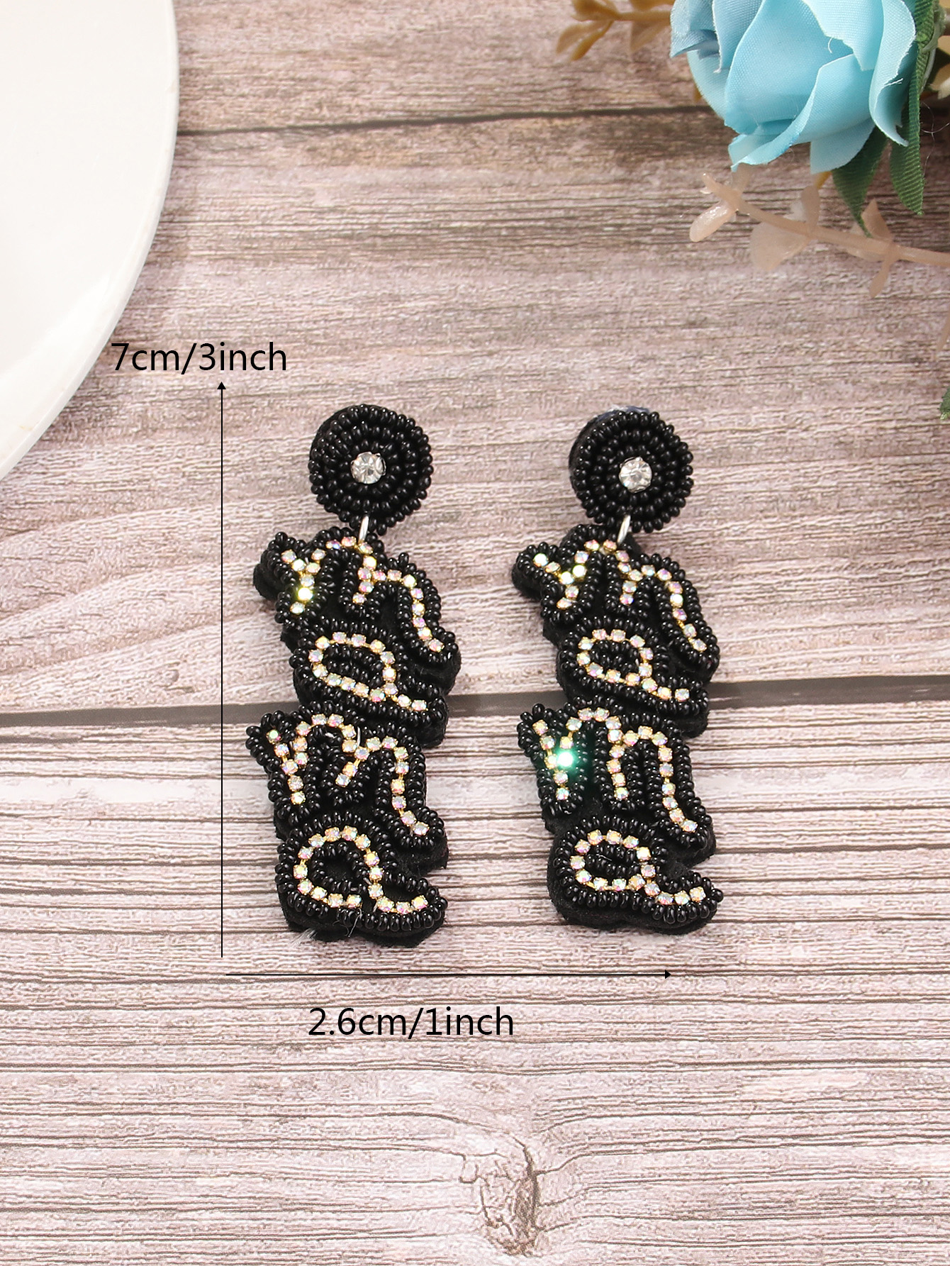 1 Pair Vintage Style Mama Letter Braid Nylon Drop Earrings display picture 7