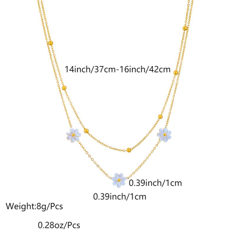 Titanium Steel 18K Gold Plated Hip-Hop Vintage Style Layered Plating Butterfly Daisy Shell display picture 1