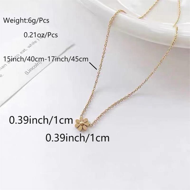 Stainless Steel 18K Gold Plated Sweet Simple Style Plating Inlay Daisy Shell display picture 1