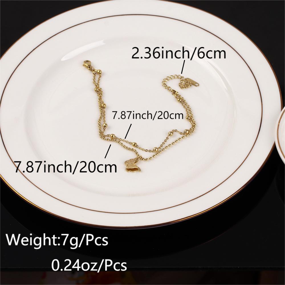 Vacation Simple Style Butterfly Titanium Steel Plating 18k Gold Plated Women's Anklet display picture 1