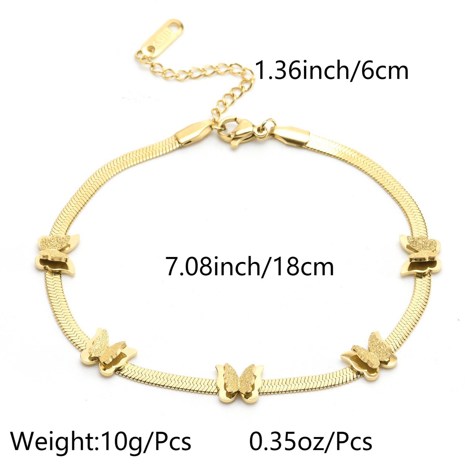 Retro Beach Butterfly Stainless Steel Plating Inlay Zircon 18k Gold Plated Silver Plated Women's Anklet display picture 1