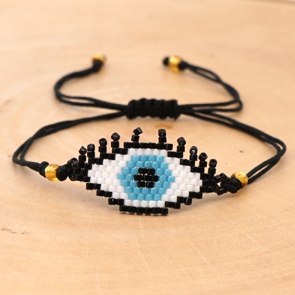 Handmade Devil's Eye Glass Knitting Unisex Bracelets display picture 1