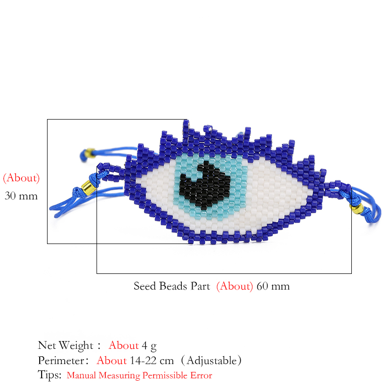 Handmade Devil's Eye Glass Knitting Unisex Bracelets display picture 3