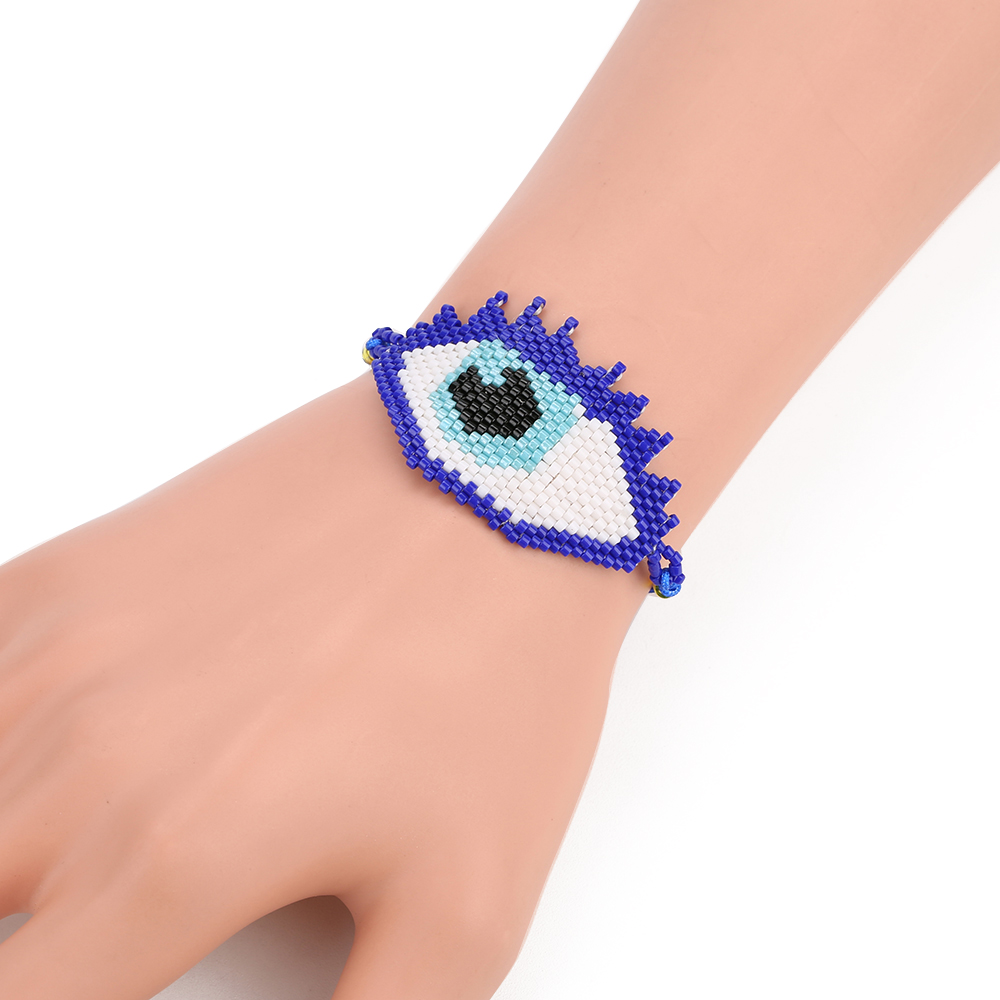 Handmade Devil's Eye Glass Knitting Unisex Bracelets display picture 5