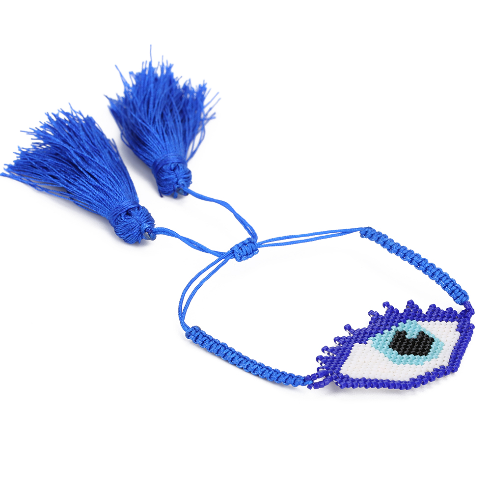 Handmade Devil's Eye Glass Knitting Unisex Bracelets display picture 6