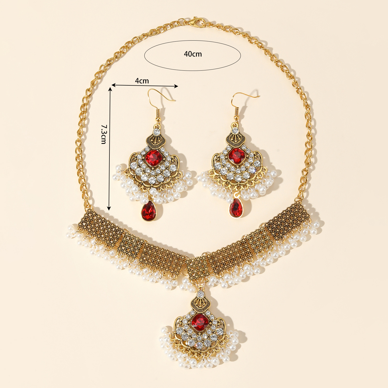Elegant Vintage-stil Luxuriös Geometrisch Blume Juwel Türkis Legierung Großhandel Ohrringe Halskette display picture 14