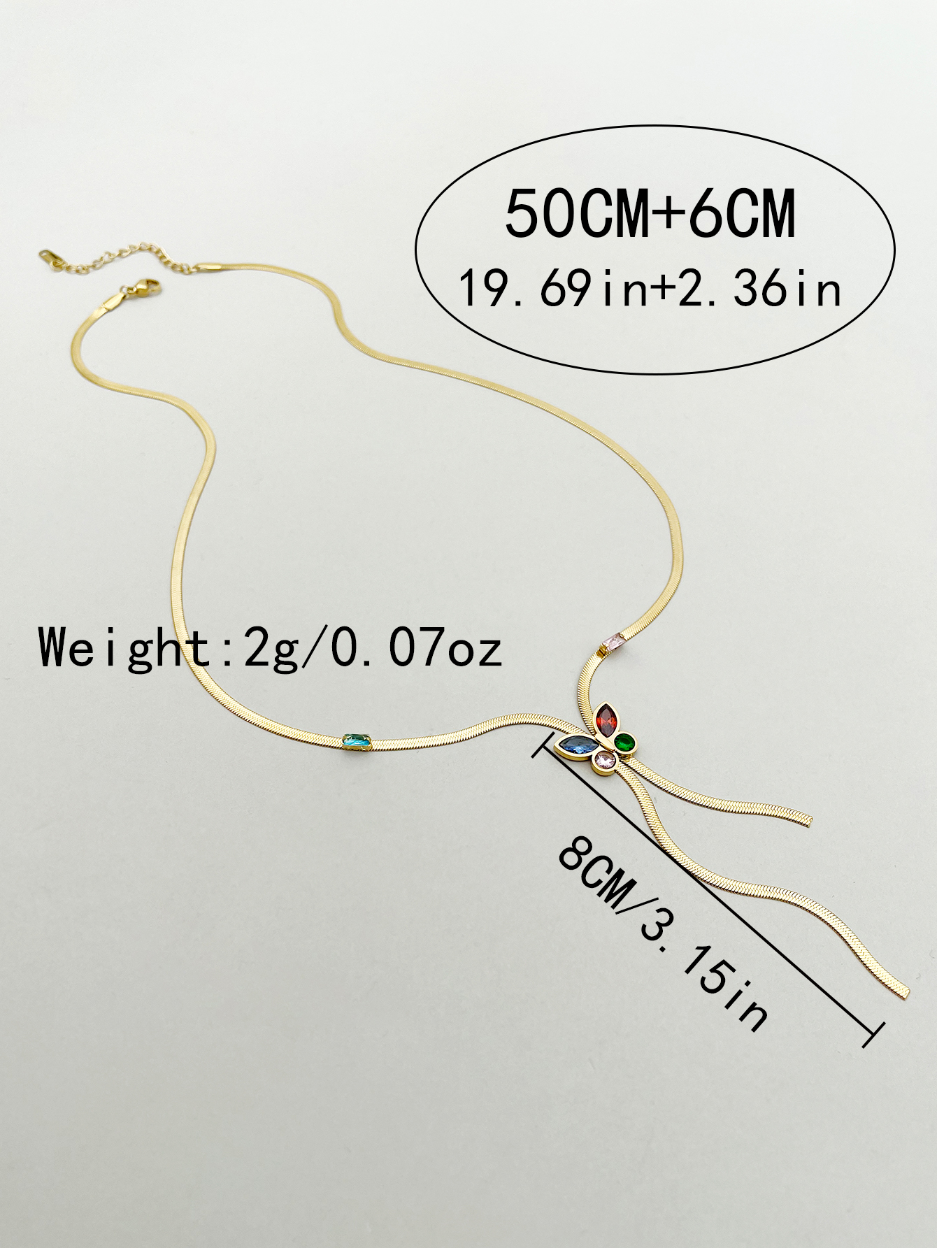 304 Stainless Steel 14K Gold Plated Elegant Classical Shiny Plating Three-dimensional Inlay Animal Butterfly Zircon Long Necklace display picture 2