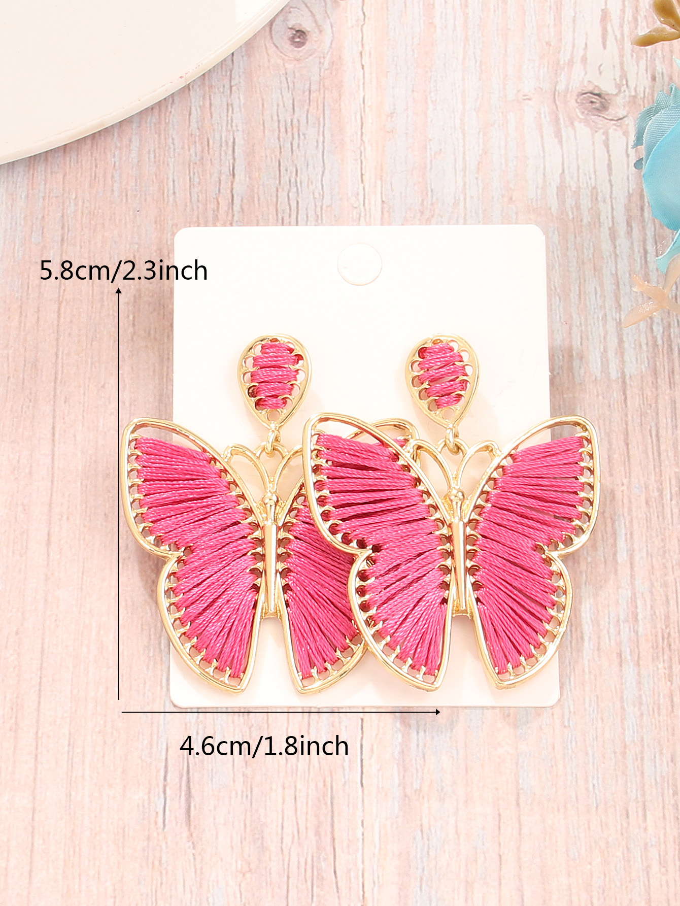 1 Pair Fairy Style Exaggerated Artistic Butterfly Plating Braid Hollow Out Alloy Nylon Gold Plated Drop Earrings display picture 8