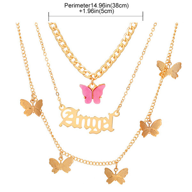 Casual Lady Star Moon Butterfly Alloy Metal Brass Plating Inlay Rhinestones Pearl Zircon 18k Gold Plated Gold Plated Silver Plated Layered Necklaces Long Necklace Necklace display picture 7