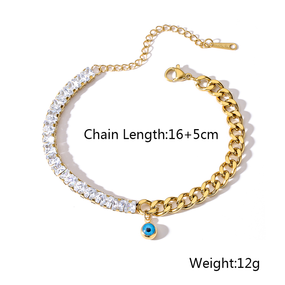 Simple Style Commute Geometric 304 Stainless Steel 18K Gold Plated Zircon Bracelets In Bulk display picture 3