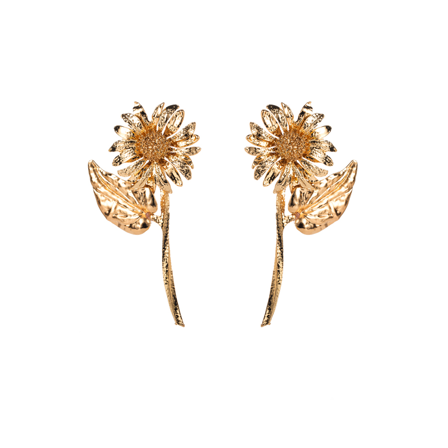 Exaggerated Artistic Flower Alloy Plating Gold Plated Silver Plated Women's Ear Studs display picture 6