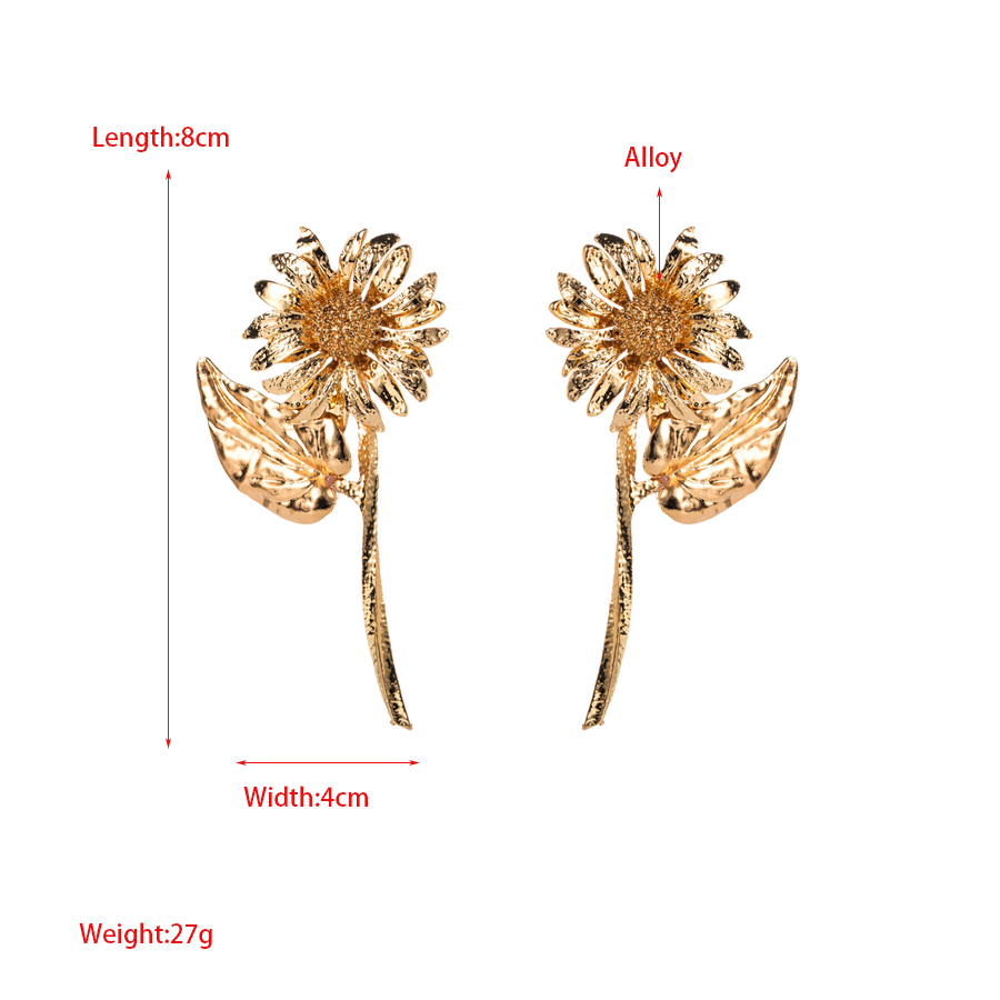 Exaggerated Artistic Flower Alloy Plating Gold Plated Silver Plated Women's Ear Studs display picture 1