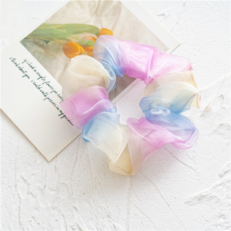 Casual Modern Style Sweet Gradient Color Organza Patchwork Hair Tie display picture 5