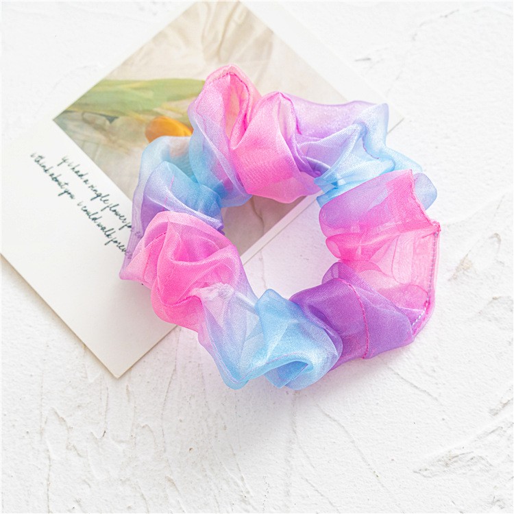 Casual Modern Style Sweet Gradient Color Organza Patchwork Hair Tie display picture 7
