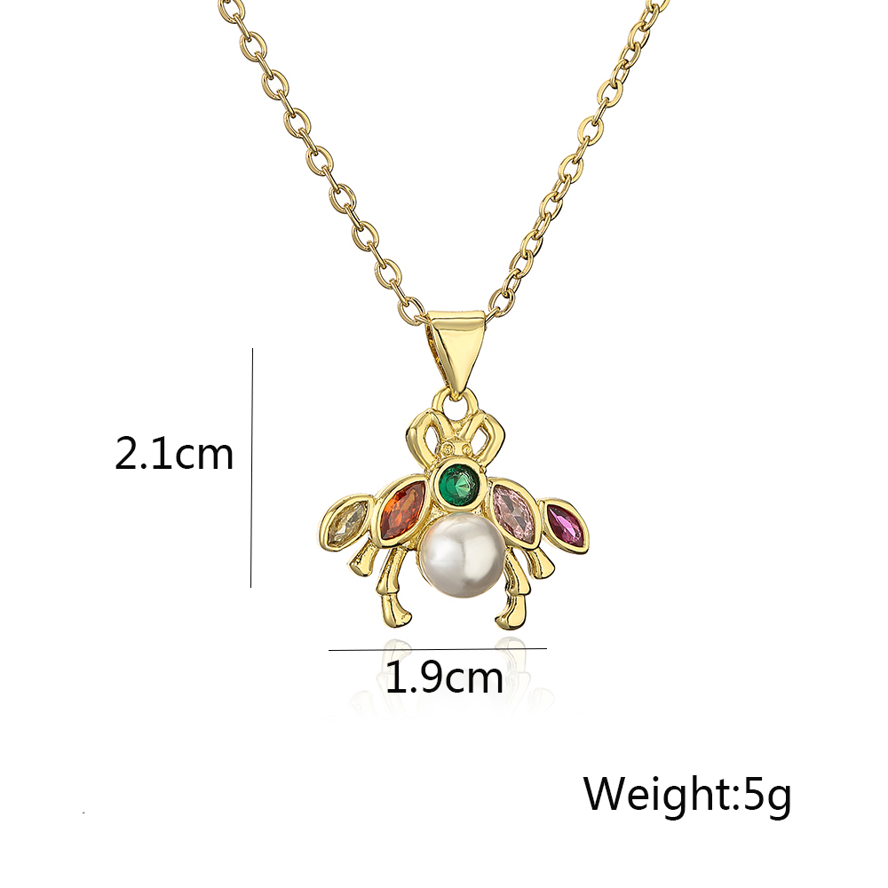 Simple Style Commute Dragonfly Copper Plating Inlay Zircon 18k Gold Plated Pendant Necklace display picture 1