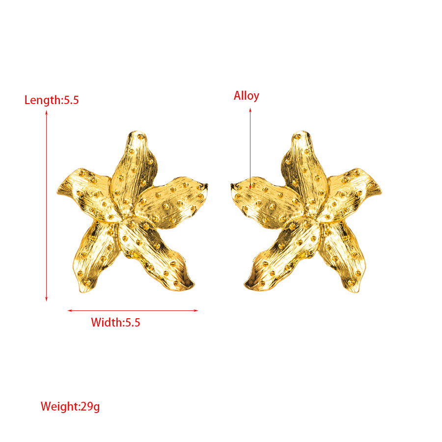 1 Paar Übertrieben Künstlerisch Seestern Überzug Legierung Titan Stahl Vergoldet Versilbert Ohrstecker display picture 1