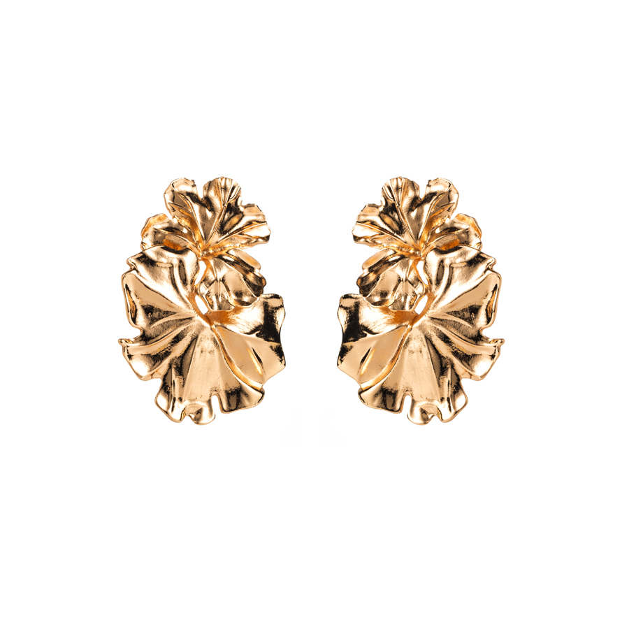 1 Pair Elegant Artistic Flower Plating Alloy Metal Gold Plated Silver Plated Drop Earrings display picture 6