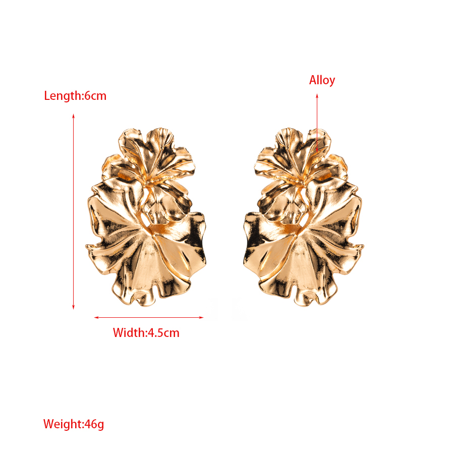 1 Pair Elegant Artistic Flower Plating Alloy Metal Gold Plated Silver Plated Drop Earrings display picture 1