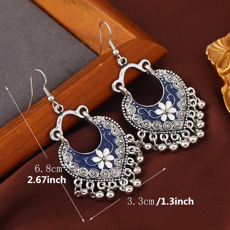Ethnic Style Classic Style Tassel Flower Alloy Women's Drop Earrings display picture 4