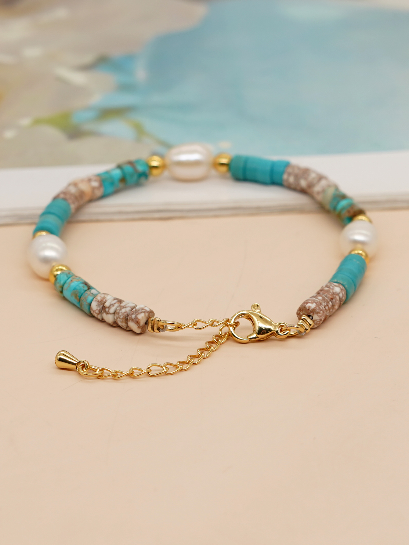 Mignon Forme De Cœur Smiley Fleur Perle D'eau Douce Argile Molle Perlé Bracelets display picture 17