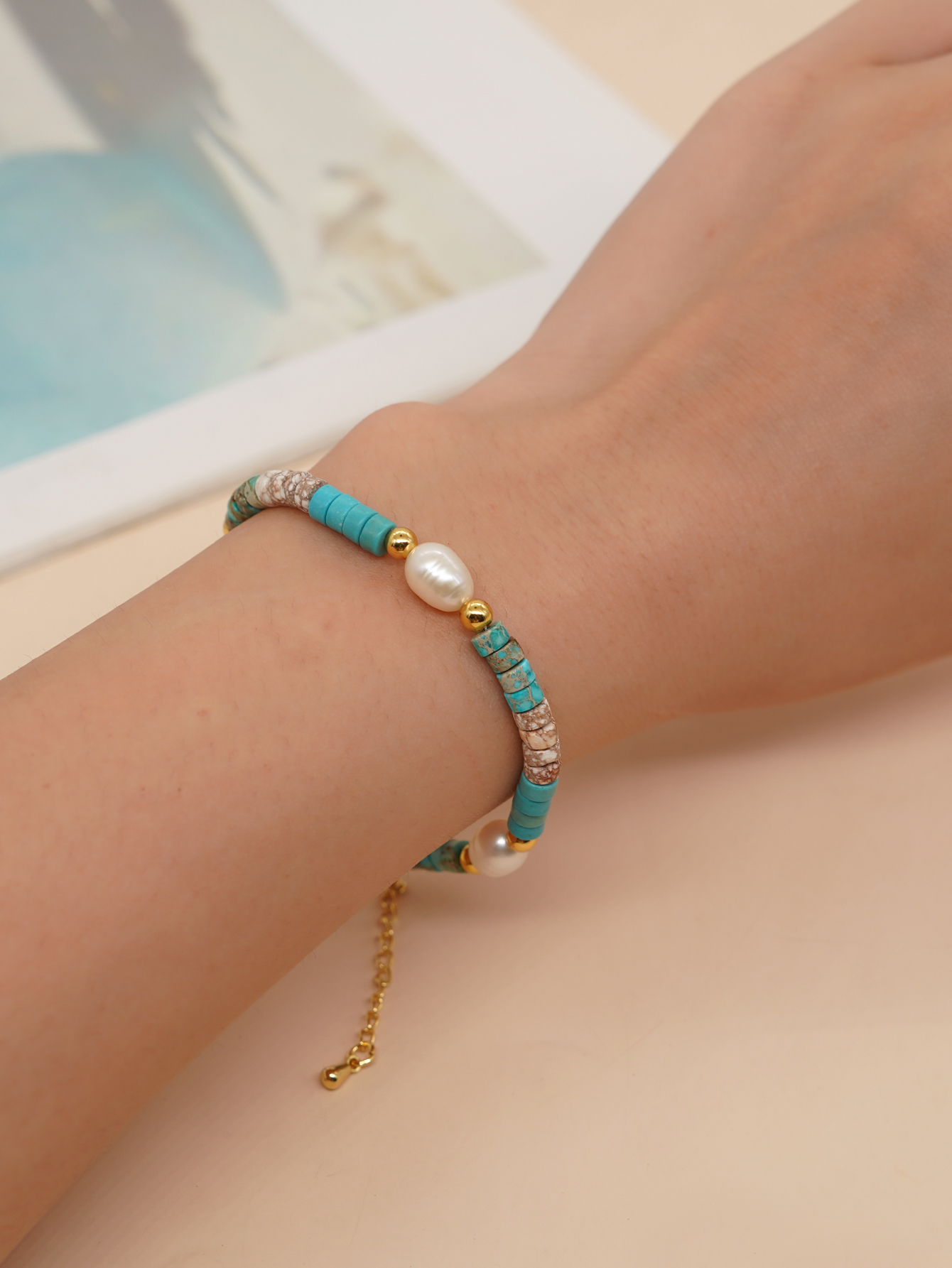 Mignon Forme De Cœur Smiley Fleur Perle D'eau Douce Argile Molle Perlé Bracelets display picture 18