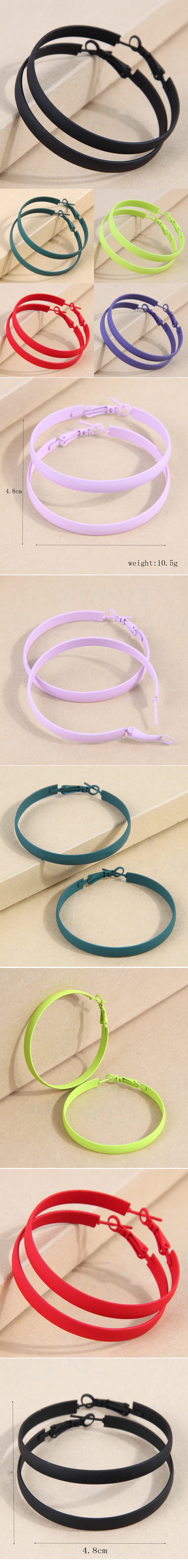 Simple Style Solid Color Ferroalloy Women's Hoop Earrings display picture 1