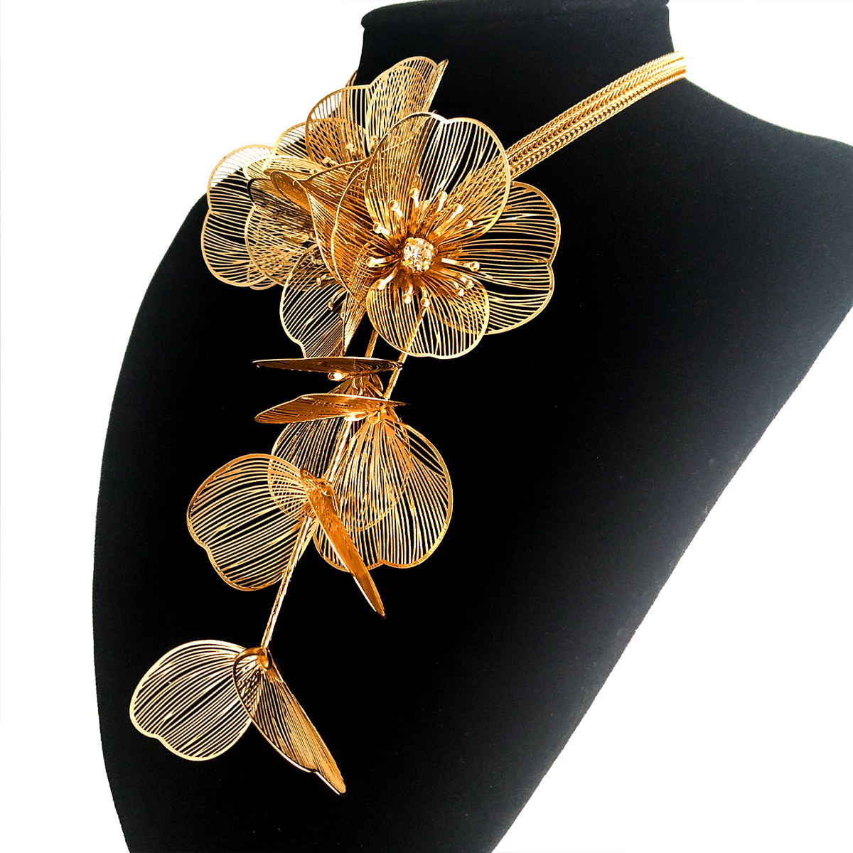 Elegant Luxuriös Glänzend Blume Legierung Überzug Frau Lange Halskette display picture 1
