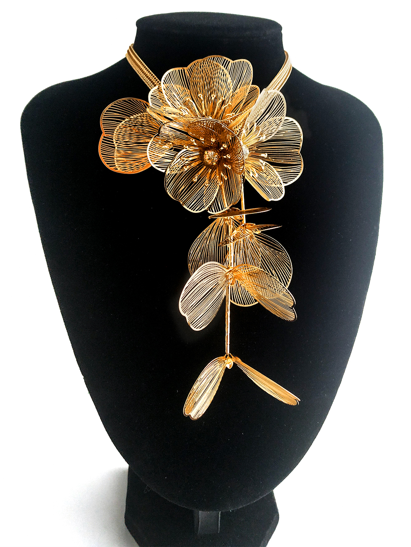 Elegant Luxuriös Glänzend Blume Legierung Überzug Frau Lange Halskette display picture 3