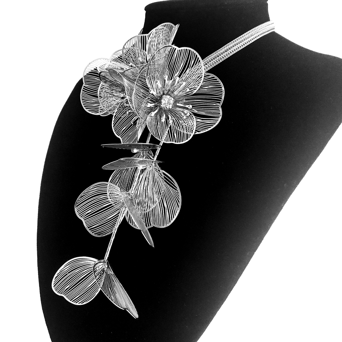 Elegant Luxurious Shiny Flower Alloy Plating Women's Long Necklace display picture 4