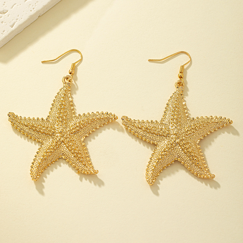 Hip-hop Beach Korean Style Starfish Alloy Plating Women's Drop Earrings display picture 2