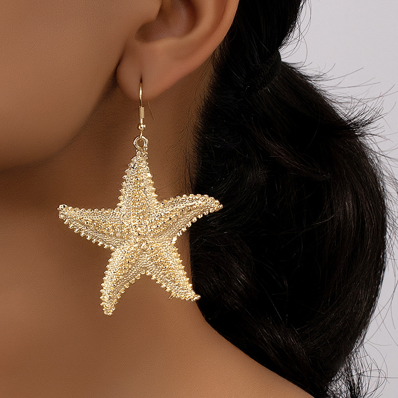 Hip-hop Beach Korean Style Starfish Alloy Plating Women's Drop Earrings display picture 3