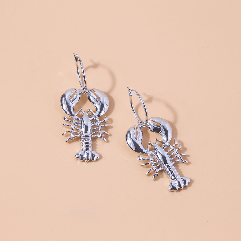 Cute Vacation Lobster Alloy Plating Women's Drop Earrings display picture 3