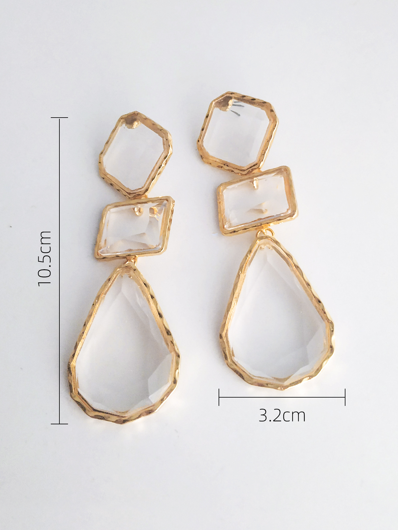 Vacation Square Water Droplets Alloy Inlay Acrylic Women's Drop Earrings display picture 6