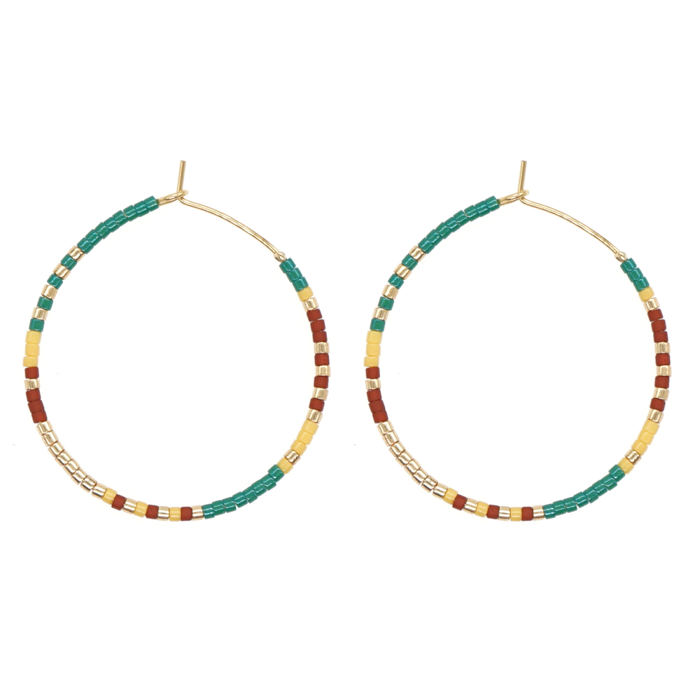 Vacation Round Glass Beaded Women's Hoop Earrings display picture 16